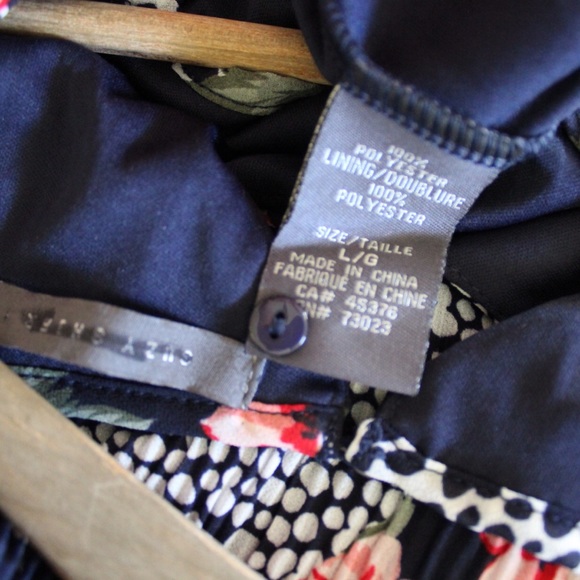 Suzy Shier Multi Pattern Patchwork Pleated Sleeveless Top Large Preowned - Picture 9 of 9